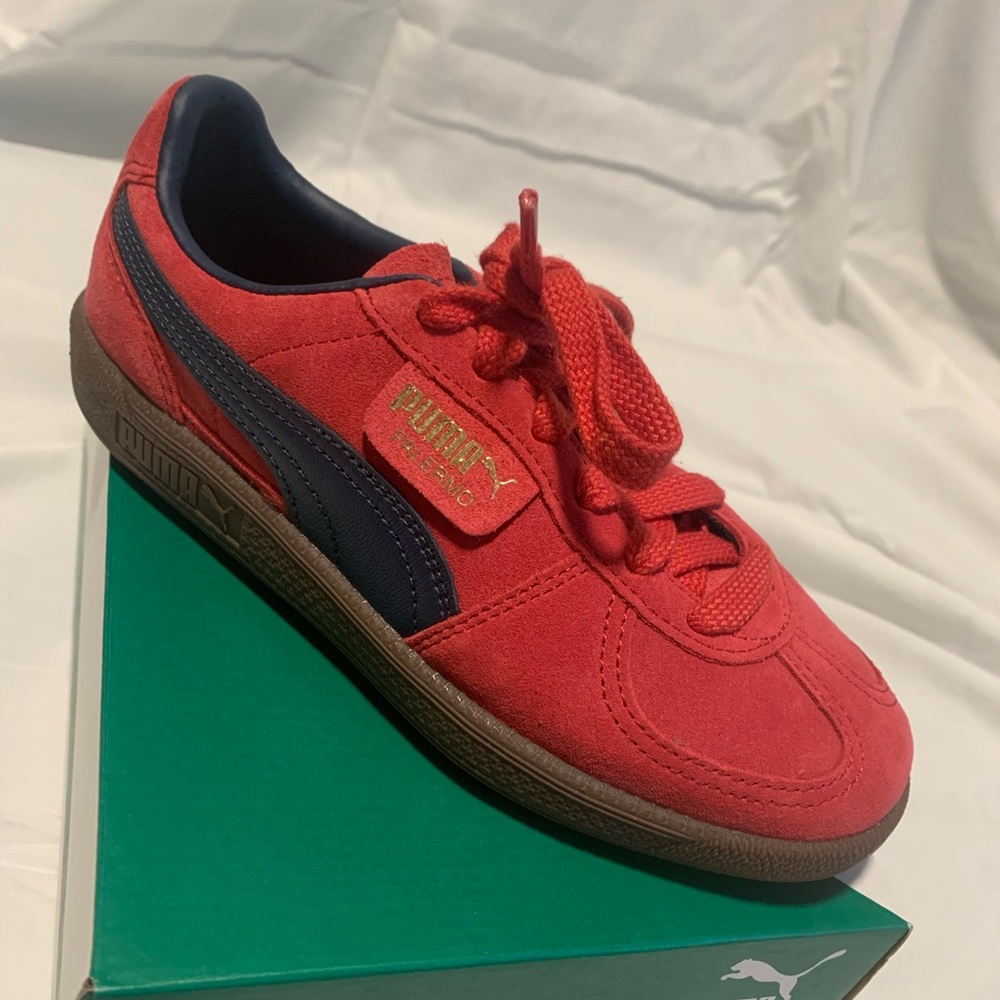 Puma Kids Red and Navy Sneakers